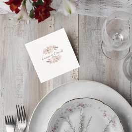 Guardanapo De Papel Blush Pampas Grass Wedding Cocktail Napkin