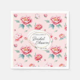 Guardanapo De Papel Blush Peony Nome Personalizado Napkins