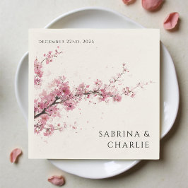 Guardanapo De Papel Blush Pink Cherry Blossom Elegant Floral Wedding