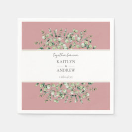 Guardanapo De Papel Blush Pink Eucalyptus Together Forever Wedding 