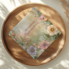 Guardanapo De Papel Blush Pink Floral Quinceanera Celebration