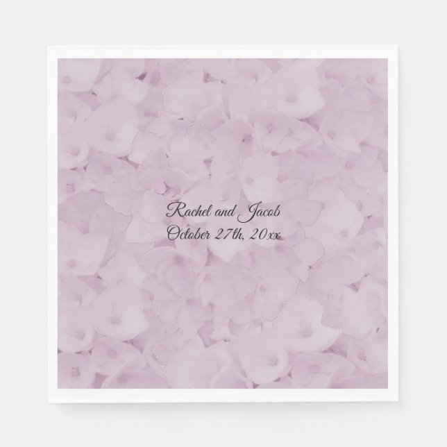 Guardanapo De Papel Blush Pink Hydrangea Papel de Casamento Napkins (Frente)