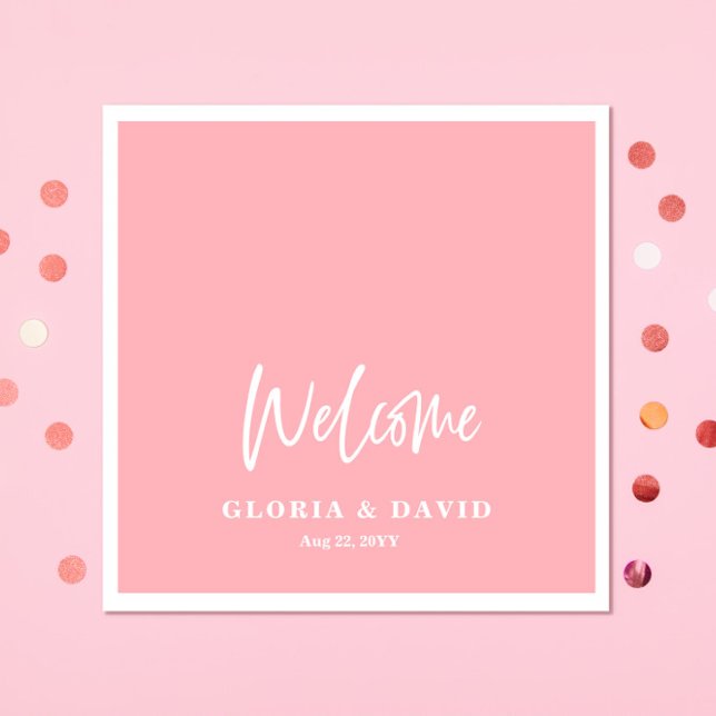 Guardanapo De Papel Blush Pink Obrigado Casamento (Criador carregado)