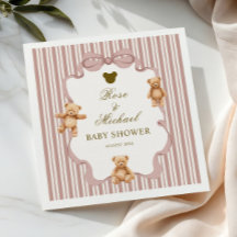 Blush Pink Stripe Bearly Wait Cute Teddy Bear