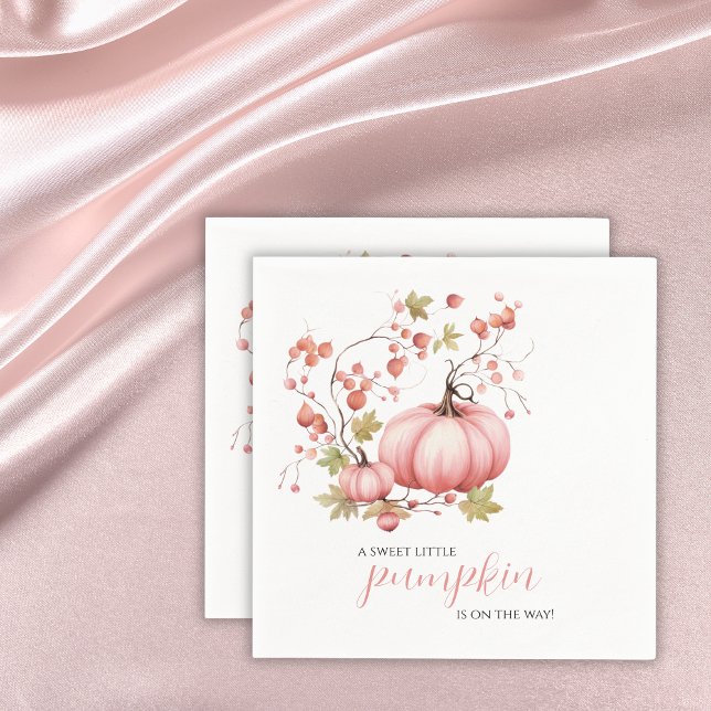 Guardanapo De Papel Blush Pumpkin Autumn Berry Chá de fraldas (Criador carregado)