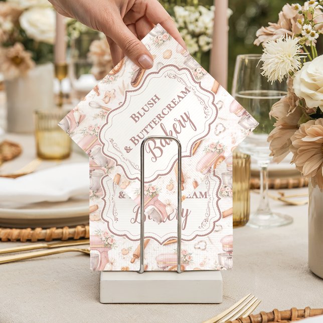Guardanapo De Papel Blush Vintage Patisserie Bakery Business (Criador carregado)