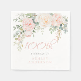 Guardanapo De Papel Blush Womans Elegant 100th Birthday