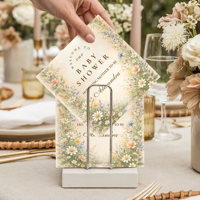 Guardanapo De Papel Blush Yellow Wildflower Baby Shower (Criador carregado)