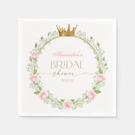 Guardanapo De Papel Blushing Romance: Pink Roses & Baby’s Breathe