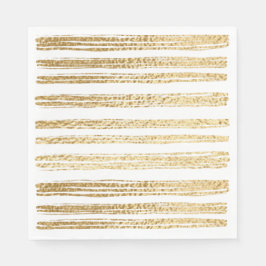 Guardanapo De Papel BM Bat Mitzvah ou Bar Mitzvah Dourado Striped