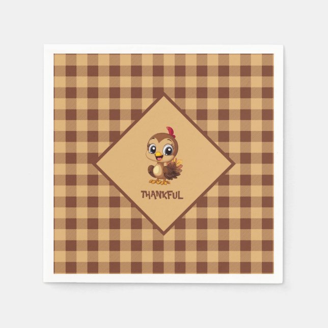 Guardanapo De Papel Boa Ação de Graças à Turquia (Frente)