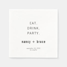 Guardanapo De Papel Boas-vindas à Tipografia Moderna Ultra Minimal