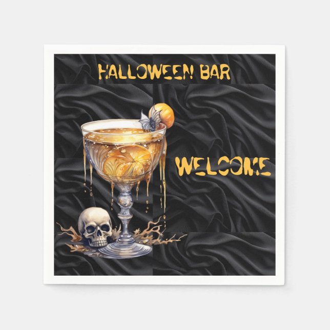 Guardanapo De Papel Boas-vindas ao Bar Halloween (Frente)