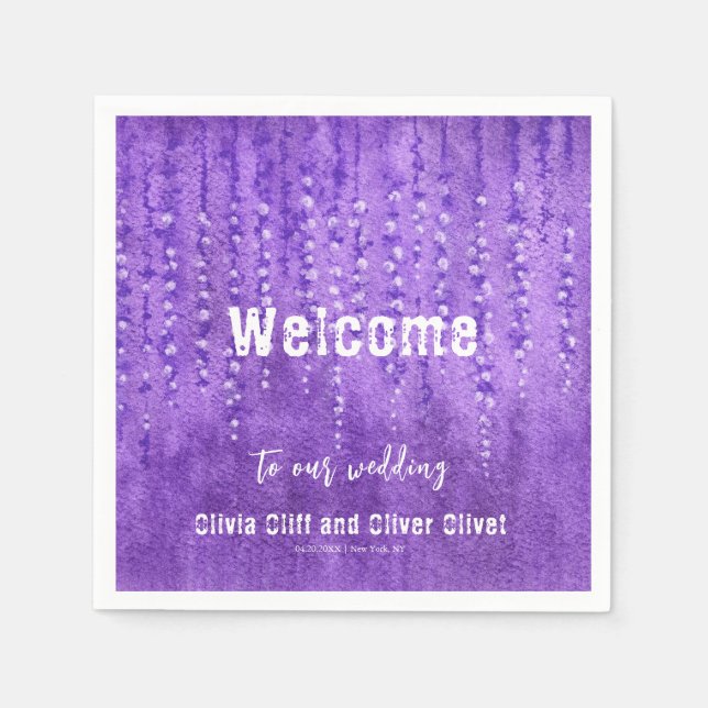 Guardanapo De Papel Boas-vindas ao Casamento Lilac Lupines (Frente)