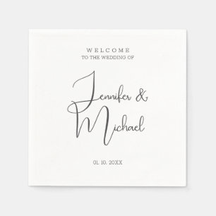 Guardanapo De Papel Boas-vindas ao Casamento Moderno Minimalista