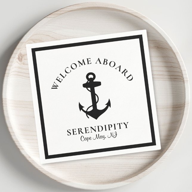 Guardanapo De Papel Boat Anchor Welcome Aboard (Criador carregado)