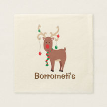 Bobo de natal Reindeer Cocktail Napkin