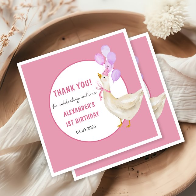 Guardanapo De Papel Bobo Goose primeiro aniversario (Criador carregado)