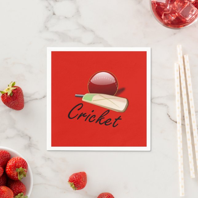 Guardanapo De Papel Boca e bola de críquete, rotulada (Insitu)