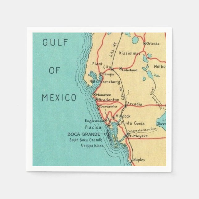Guardanapo De Papel Boca Grande Useppa Florida Napkins (Frente)