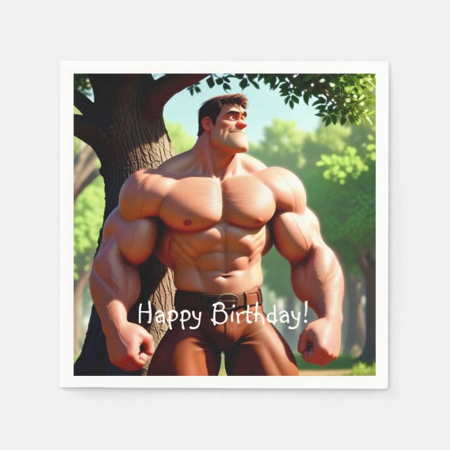 Guardanapo De Papel Bodybuilder Birthday (Frente)