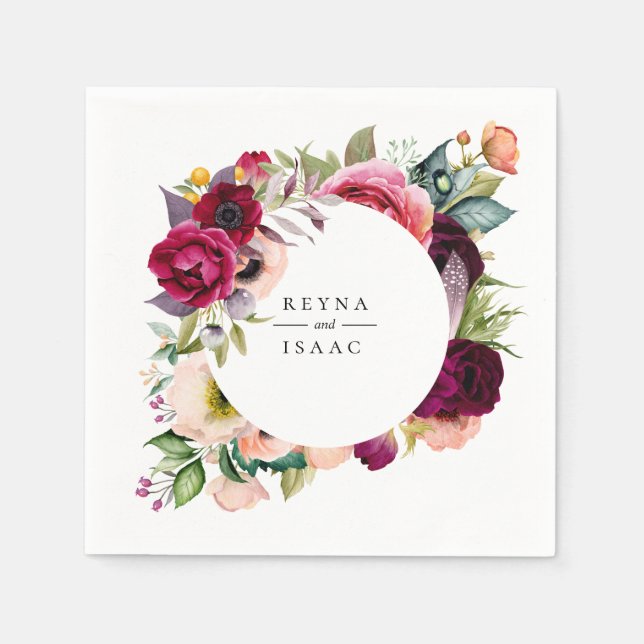 Guardanapo De Papel Boêmian Blooms Personalizado Papel Napkins (Frente)