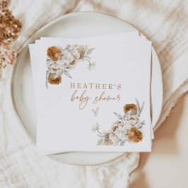 Guardanapo De Papel BOHEME Terracotta Floral Bohemian Chá de fraldas