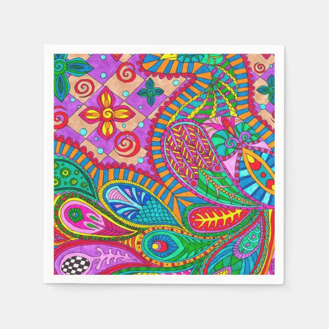 Guardanapo De Papel Bohemian Boho MOD Pattern (Frente)