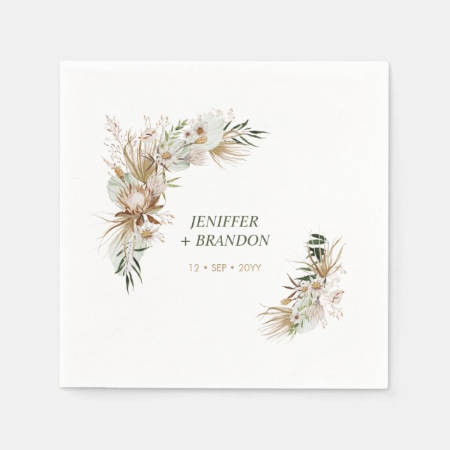 Guardanapo De Papel Bohemian Boho Wedding Decor Napkins (Frente)