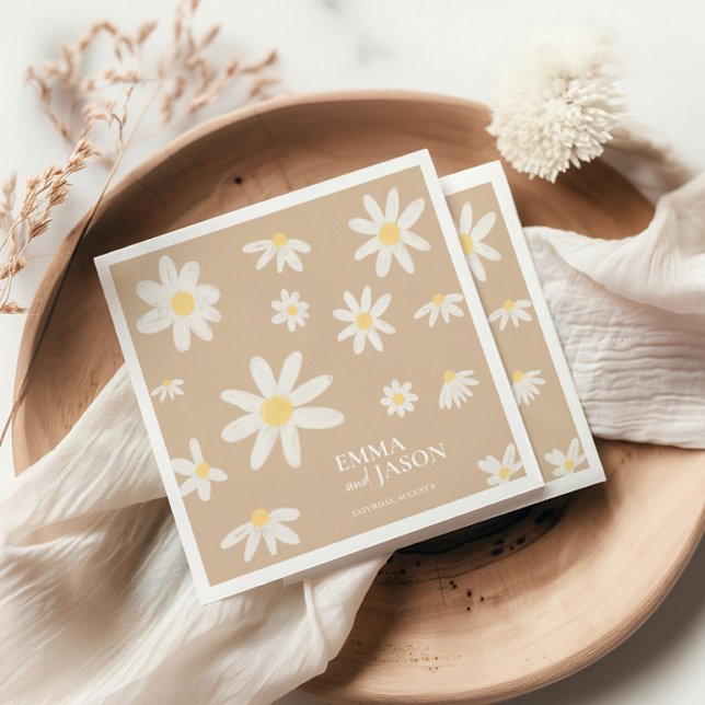 Guardanapo De Papel Bohemian Daisy Flower Napkins (Criador carregado)