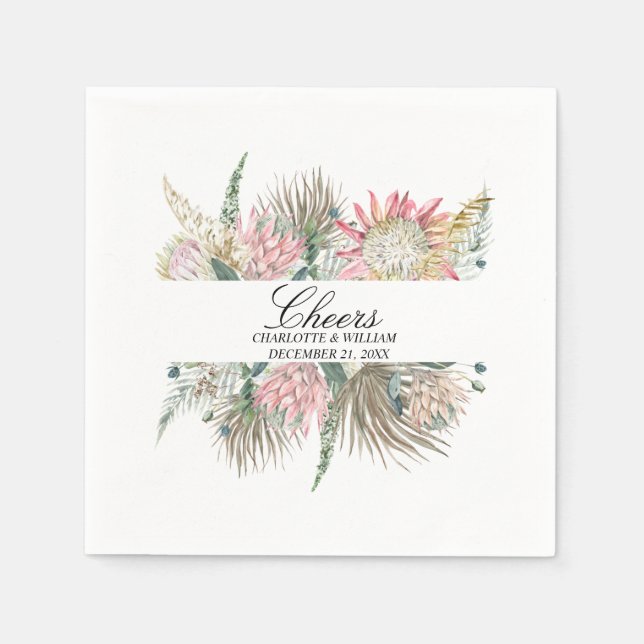 Guardanapo De Papel Bohemian Floral Frame Wedding (Frente)