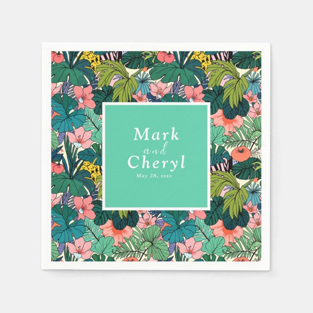 Guardanapo De Papel Bohemian Hibiscus Wedding (Frente)