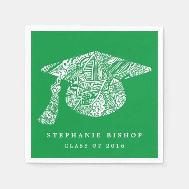 Guardanapo De Papel Bohemian Mandala - Graduação De Padrão Que Verde (Frente)