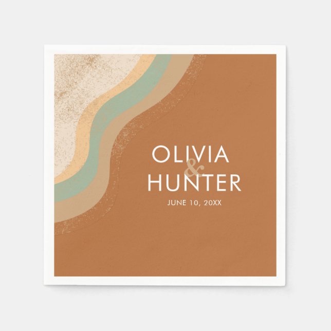 Guardanapo De Papel Bohemian Modern Terracotta Wedding (Frente)