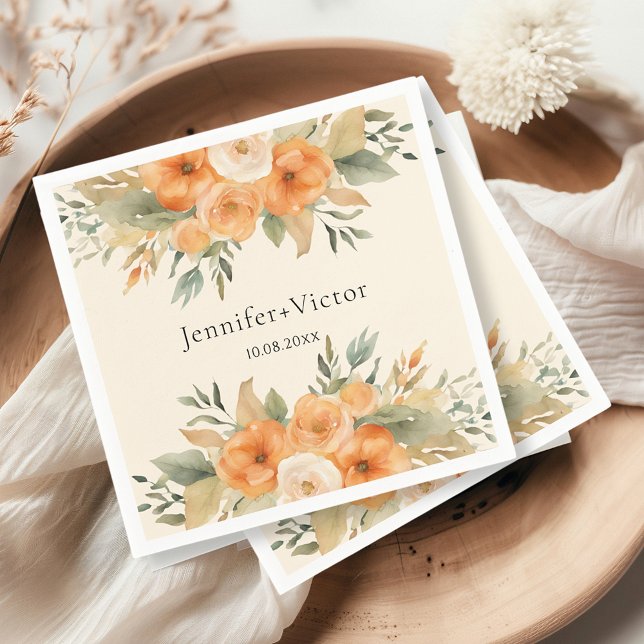 Guardanapo De Papel Bohemian Watercolor Flowers Casamento (Criador carregado)