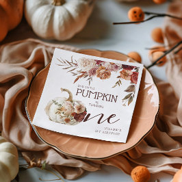 Guardanapo De Papel Boho Abóbora Outono Florir 1º Aniversário