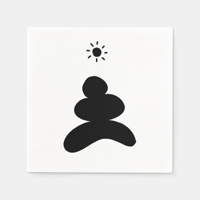 Guardanapo De Papel Boho abstrato Pedra e Sol (Frente)