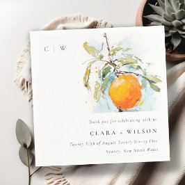 Guardanapo De Papel Boho Abstrato Sketchy Orange Garden Casamento