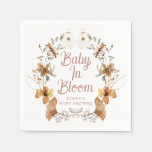 Guardanapo De Papel Boho Baby In Bloom Wildflower Chá de fraldas