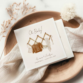 Guardanapo De Papel Boho Baby Neutral Chá Convite