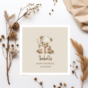 Guardanapo De Papel Boho Bearly Wait Storytime Urso Convite de Churras