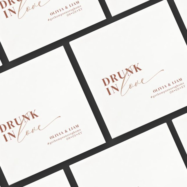 Guardanapo De Papel Boho Bebado No Amor Casamento White Terracotta (Criador carregado)