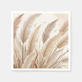 Guardanapo De Papel Boho Beige Pampas Grass Wedding