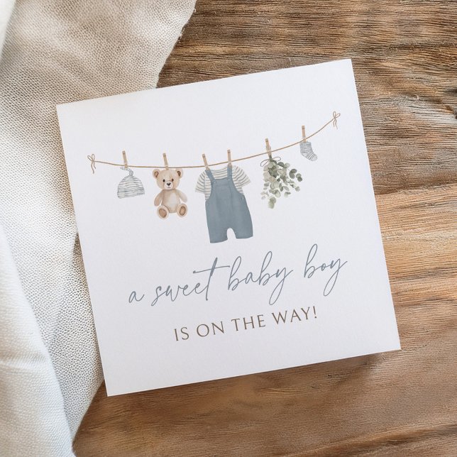 Guardanapo De Papel Boho Blue Boy Baby Clothes Baby Shower (Criador carregado)