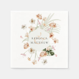 Guardanapo De Papel Boho Blush Floral Casamento Verde