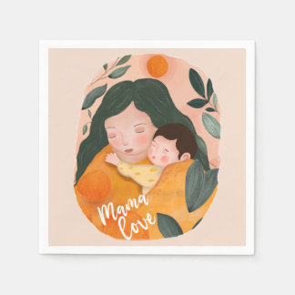 Guardanapo De Papel Boho Botanical Watercolor Motherhood