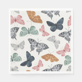 Guardanapo De Papel Boho Butterfly Chá de fraldas Napkin
