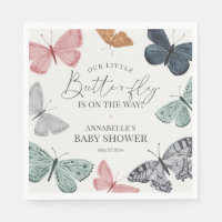 Boho Butterfly Chá de fraldas Napkin