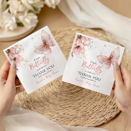 Guardanapo De Papel Boho Butterfly Wildflower Floral Girl Baby Shower