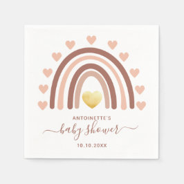 Guardanapo De Papel Boho Chá de fraldas arco-íris cor-de-rosa